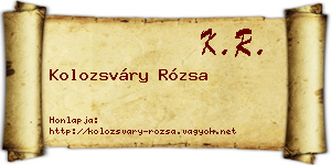 Kolozsváry Rózsa névjegykártya