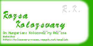 rozsa kolozsvary business card